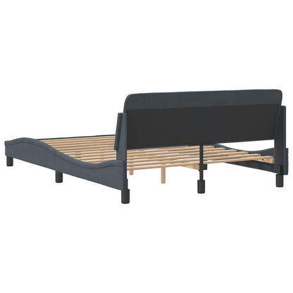 Struttura letto Dover Grigio Scuro 135x190 cm in Velluto | homemem39