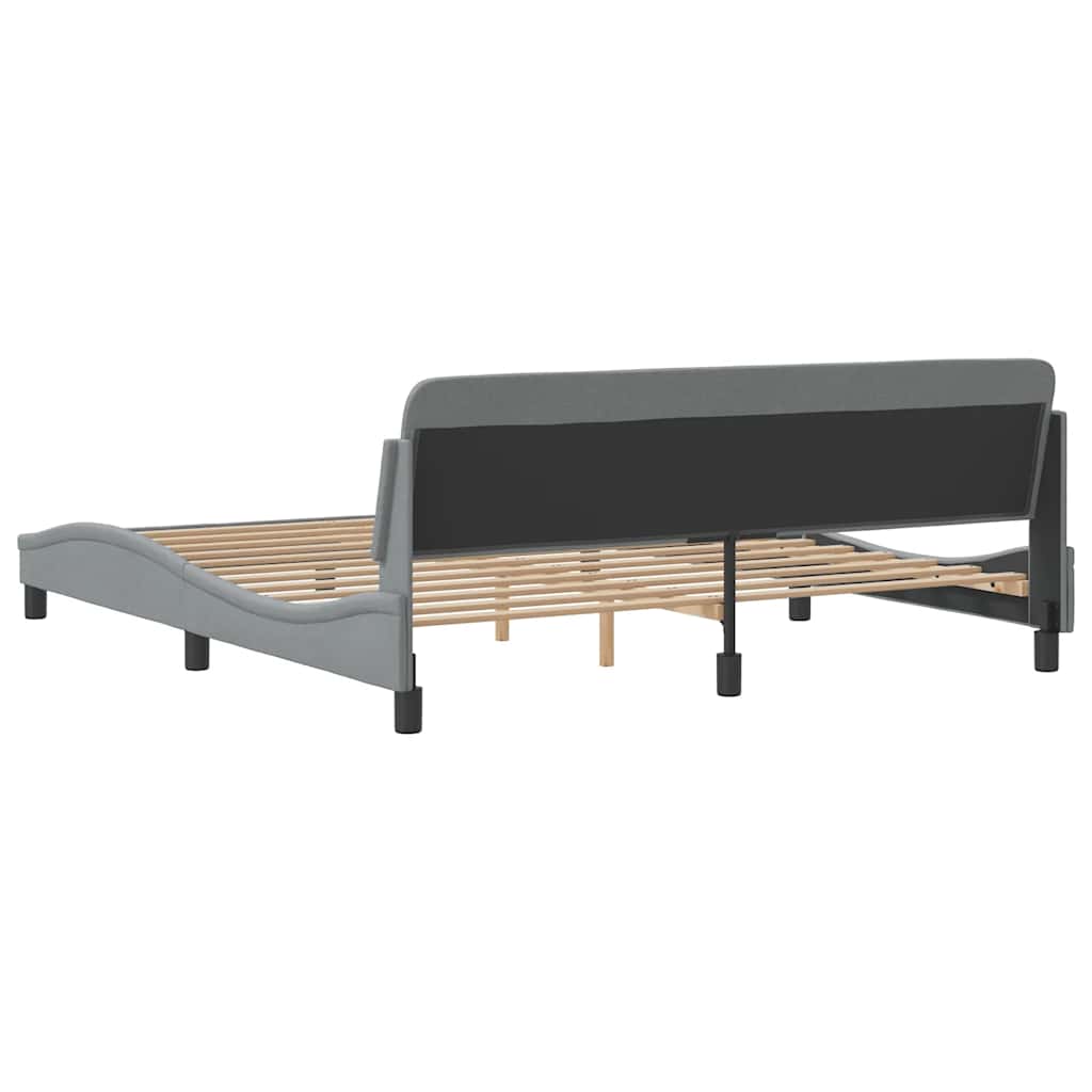 Struttura letto Dover Grigio Chiaro 180x200 cm in Tessuto | homemem39
