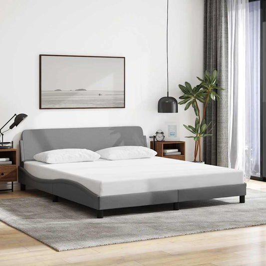 Struttura letto Dover Grigio Chiaro 180x200 cm in Tessuto | homemem39