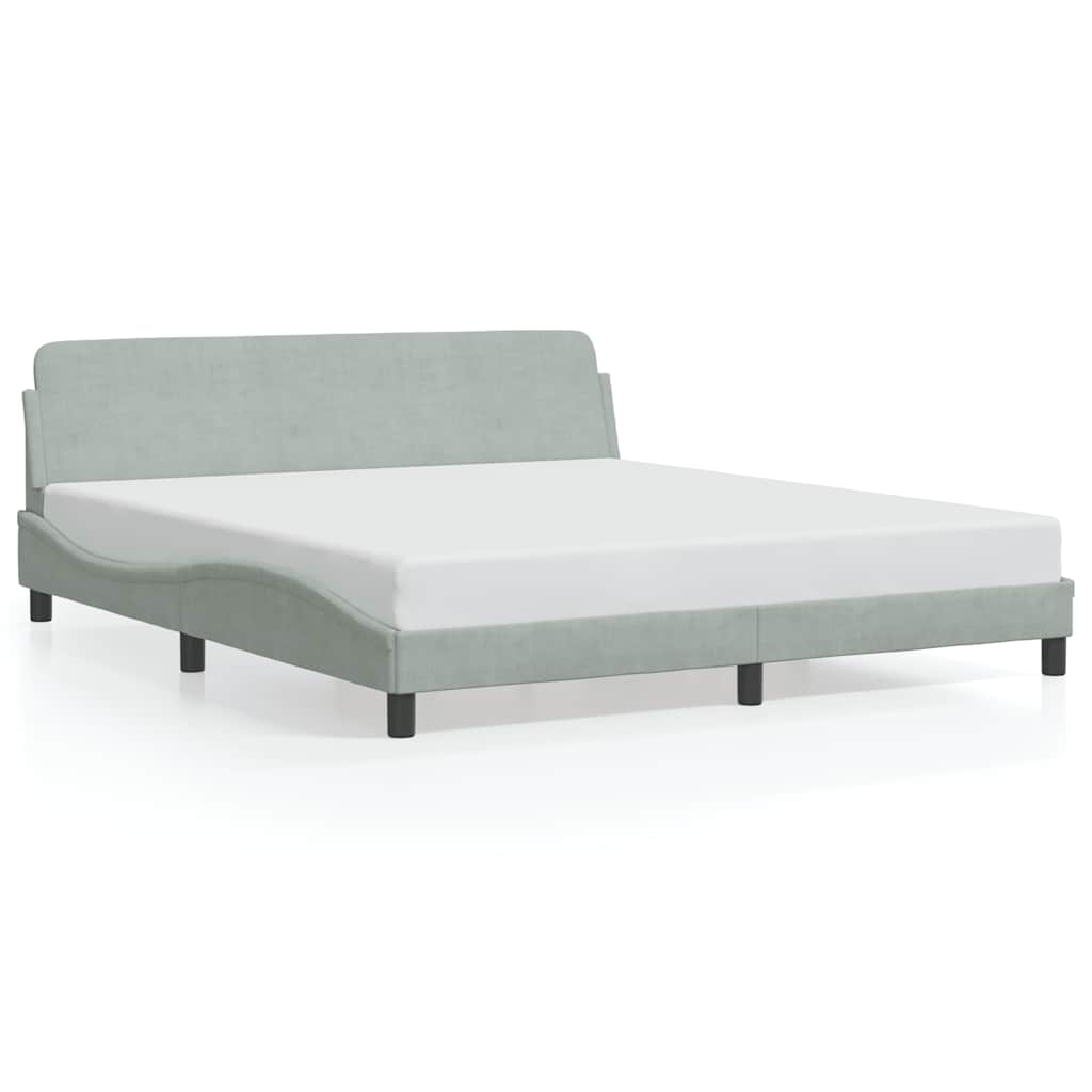Struttura letto Dover Grigio Chiaro 180x200 cm in Velluto | homemem39