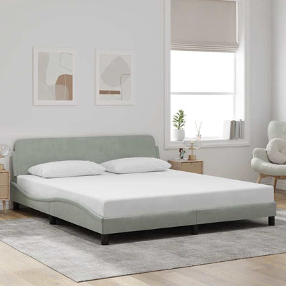 Struttura letto Dover Grigio Chiaro 180x200 cm in Velluto | homemem39