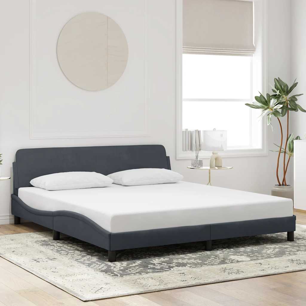 Struttura letto Dover Grigio Scuro 180x200 cm in Velluto | homemem39
