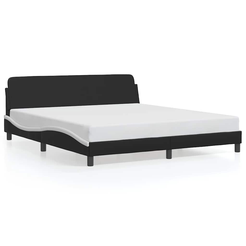 Struttura letto Dover in Similpelle Bianca e Nera 180x200 cm | homemem39
