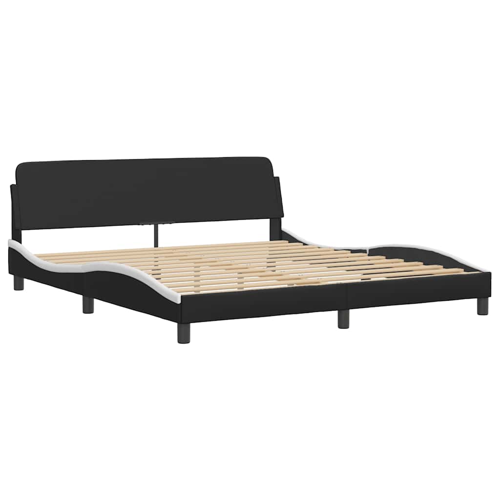 Struttura letto Dover in Similpelle Bianca e Nera 180x200 cm | homemem39