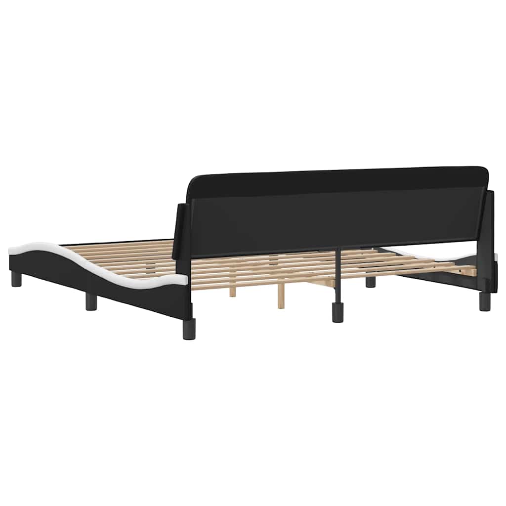 Struttura letto Dover in Similpelle Bianca e Nera 180x200 cm | homemem39