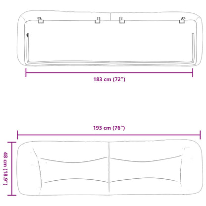 Cuscino Testiera Hvar Grigio Scuro 183 cm in Tessuto | homemem39