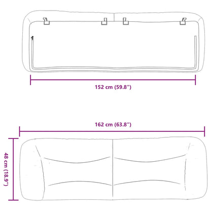 Cuscino Testiera Hvar Grigio Chiaro 152 cm in Tessuto