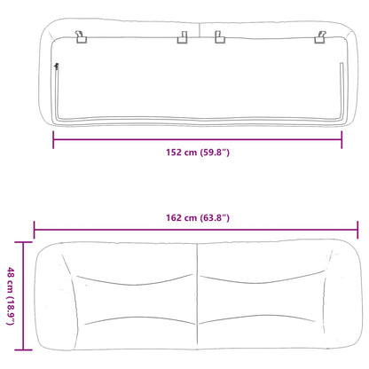Cuscino Testiera Hvar Nero 152 cm in Similpelle
