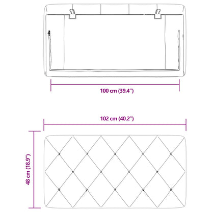 Cuscino Testiera Nero 100 cm in Velluto - homemem39
