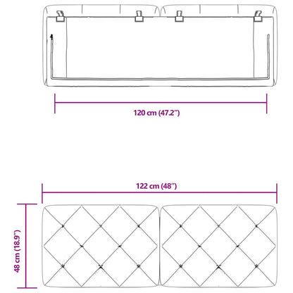 Cuscino Testiera Rosa 120 cm in Velluto