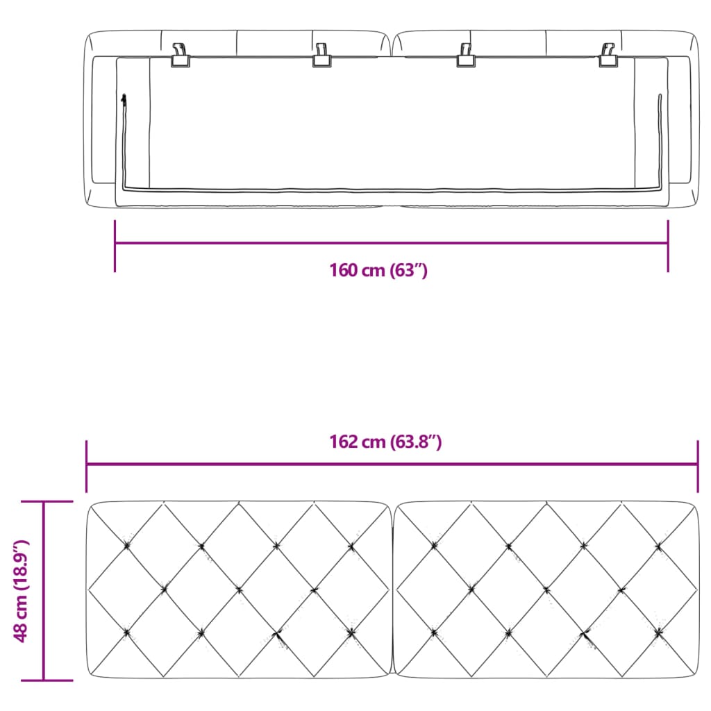 Cuscino Testiera Grigio Chiaro 160 cm in Velluto | homemem39