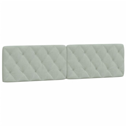 Cuscino Testiera Grigio Chiaro 200 cm in Velluto