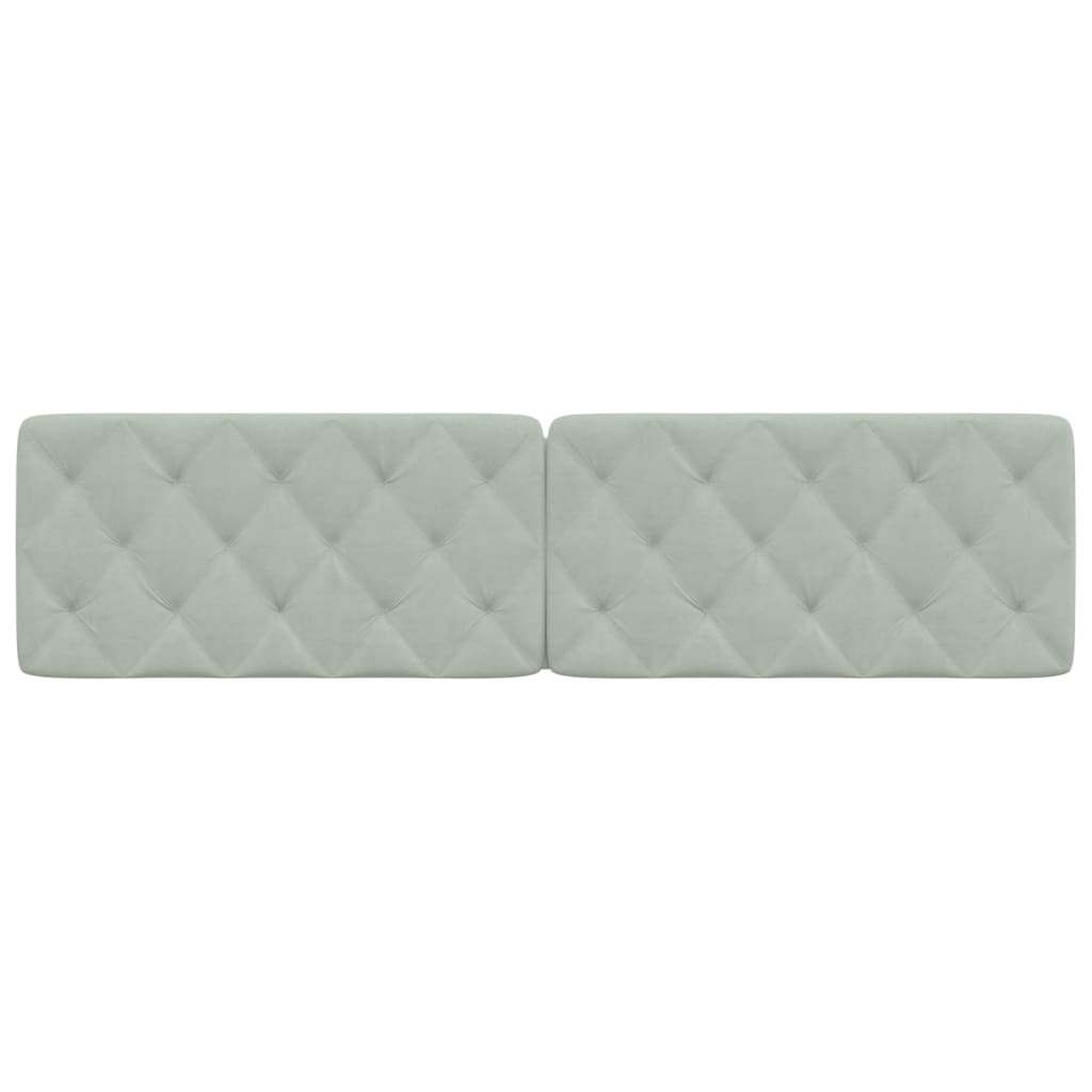 Cuscino Testiera Grigio Chiaro 200 cm in Velluto