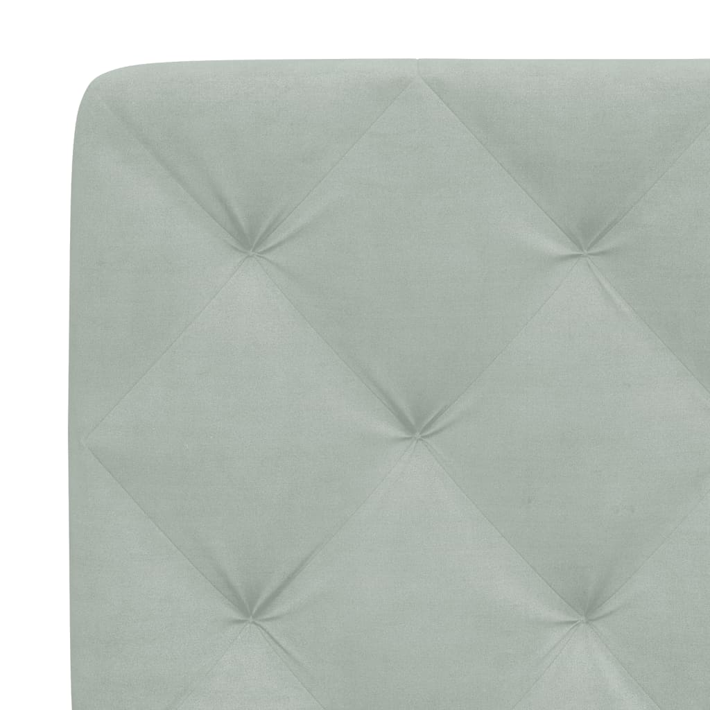 Cuscino Testiera Grigio Chiaro 200 cm in Velluto