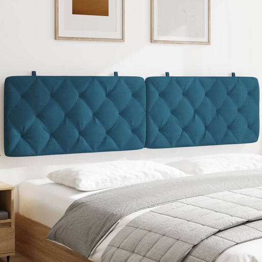 Cuscino Testiera Blu 200 cm in Velluto