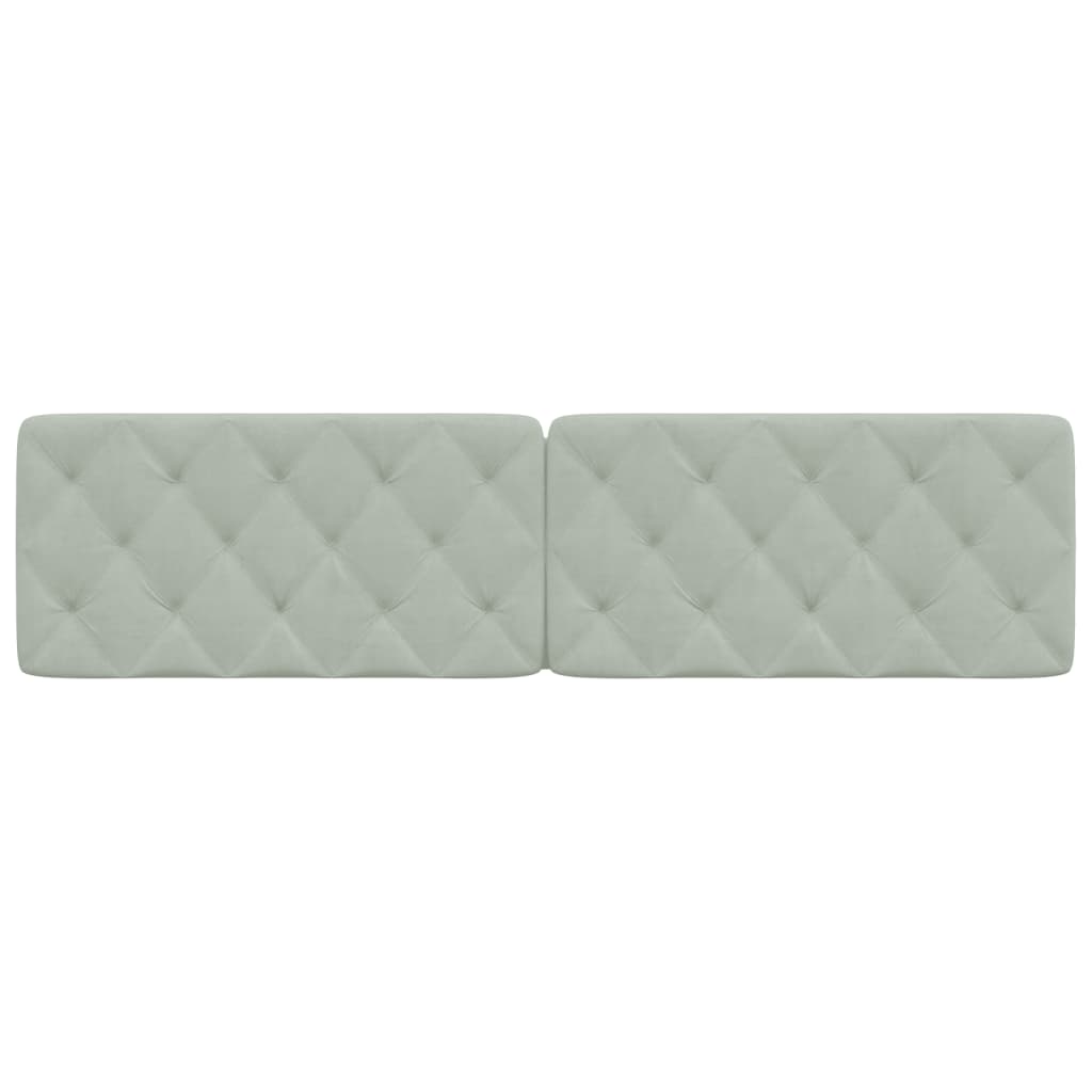 Cuscino Testiera Grigio Chiaro 193 cm in Velluto