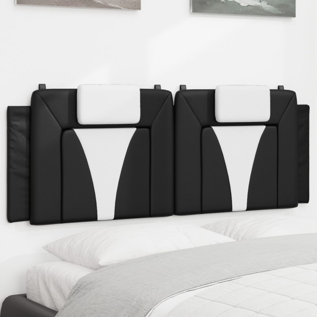 Cuscino Testiera Nero e Bianco 120 cm in Similpelle - homemem39