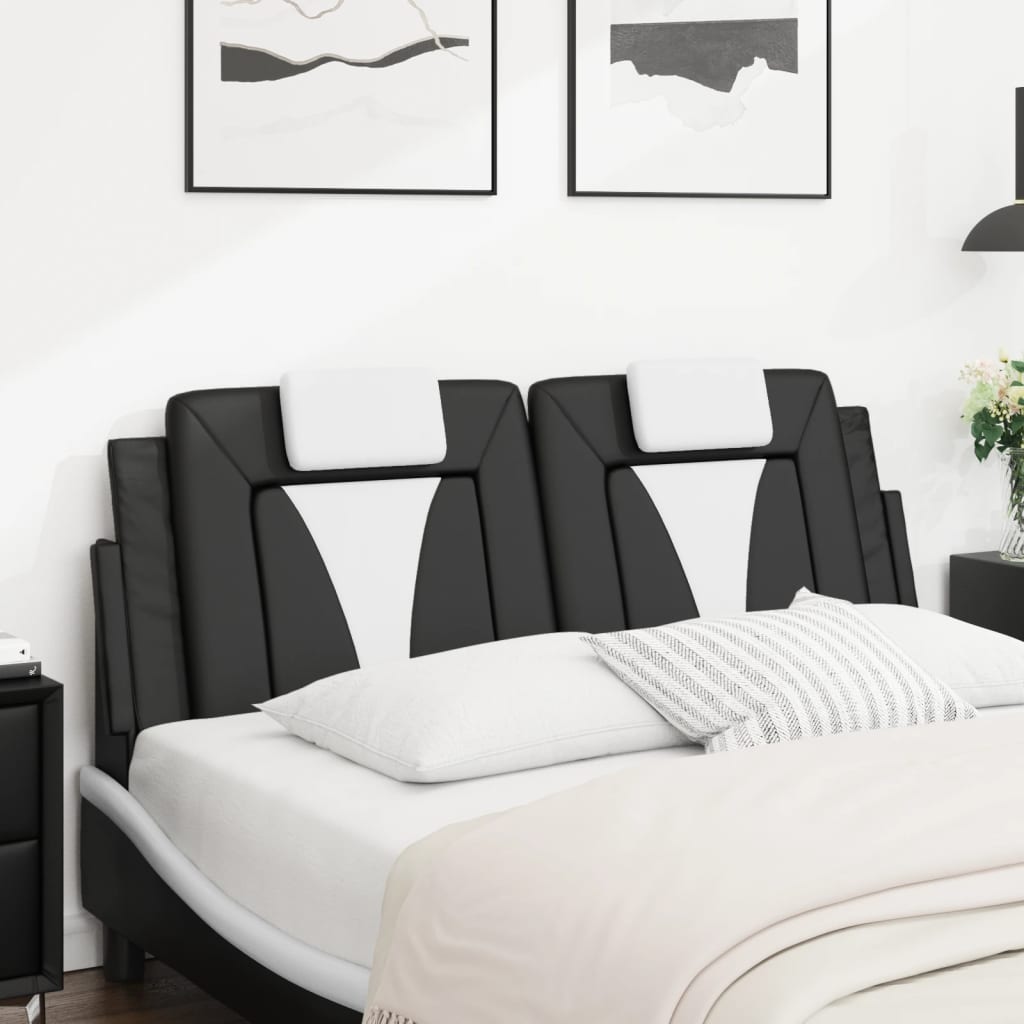 Cuscino Testiera Viana Nero e Bianco 137 cm in Similpelle
