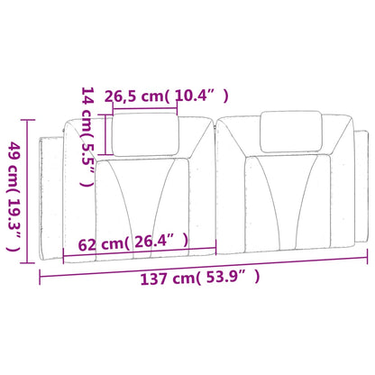 Cuscino Testiera Viana Nero e Bianco 137 cm in Similpelle | homemem39