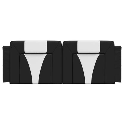 Cuscino Testiera Nero e Bianco 140 cm in Similpelle - homemem39