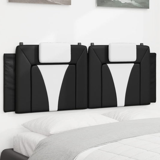 Cuscino Testiera Nero e Bianco 140 cm in Similpelle - homemem39