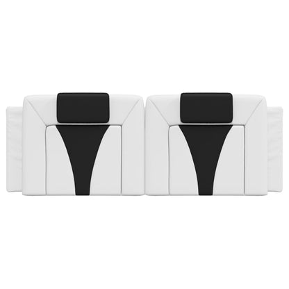 Cuscino Testiera Bianco e Nero 140 cm in Similpelle - homemem39