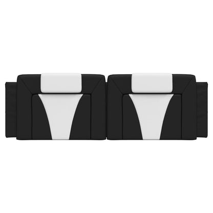 Cuscino Testiera Nero e Bianco 160 cm in Similpelle - homemem39