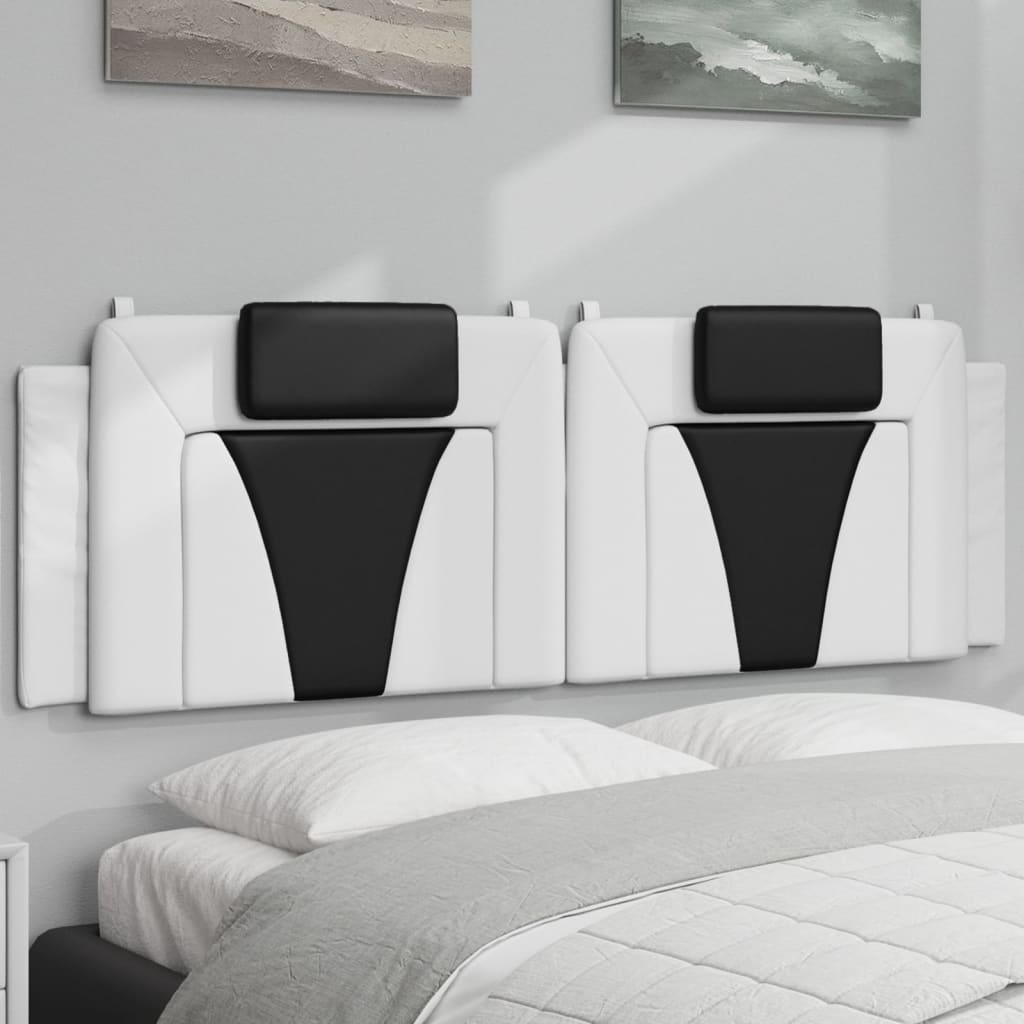 Cuscino Testiera Viana Bianco e Nero 160 cm in Similpelle | homemem39