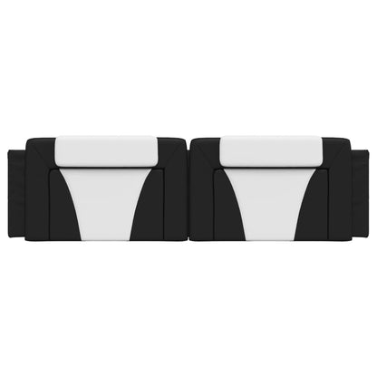 Cuscino Testiera Viana Nero e Bianco 180 cm in Similpelle | homemem39