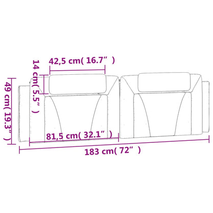 Cuscino Testiera Viana Nero 183 cm in Similpelle