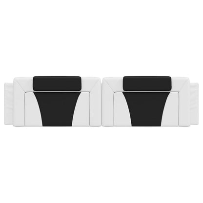Cuscino Testiera Nero e Bianco 200 cm in Similpelle - homemem39