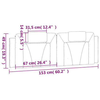 Cuscino Testiera Viana Bianco 152 cm in Similpelle
