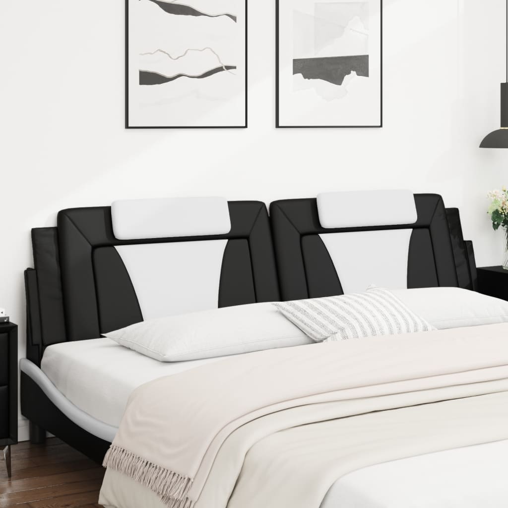Cuscino Testiera Viana Nero e Bianco 193 cm in Similpelle