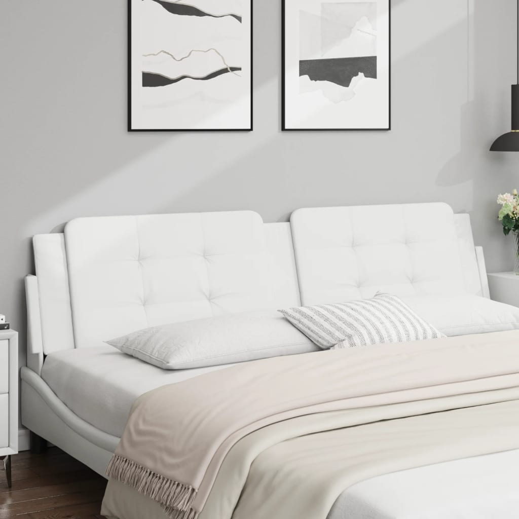 Cuscino Testiera Zadar Bianco 193 cm in Similpelle