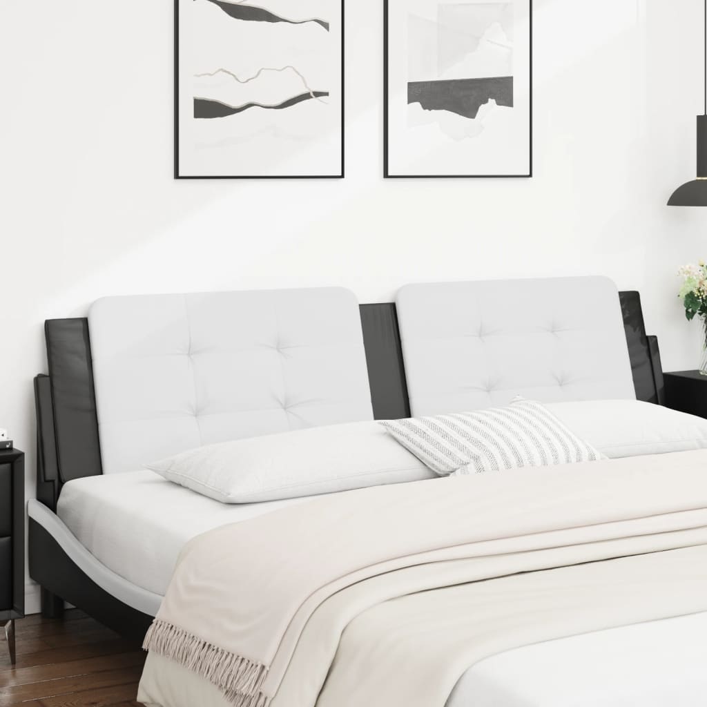 Cuscino Testiera Zadar Bianco e Nero 193 cm in Similpelle