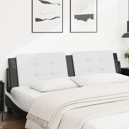 Cuscino Testiera Zadar Bianco e Nero 193 cm in Similpelle