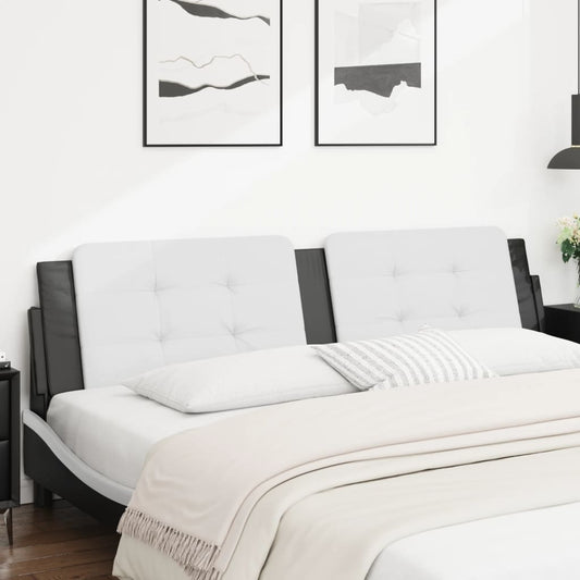 Cuscino Testiera Zadar Bianco e Nero 193 cm in Similpelle - homemem39