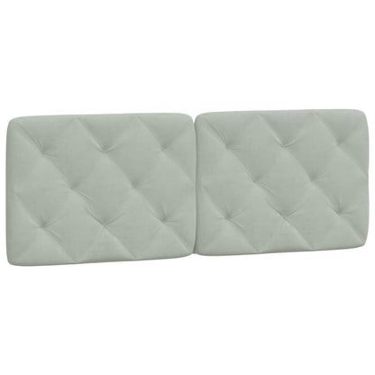 Cuscino Testiera Grigio Chiaro 137 cm in Velluto