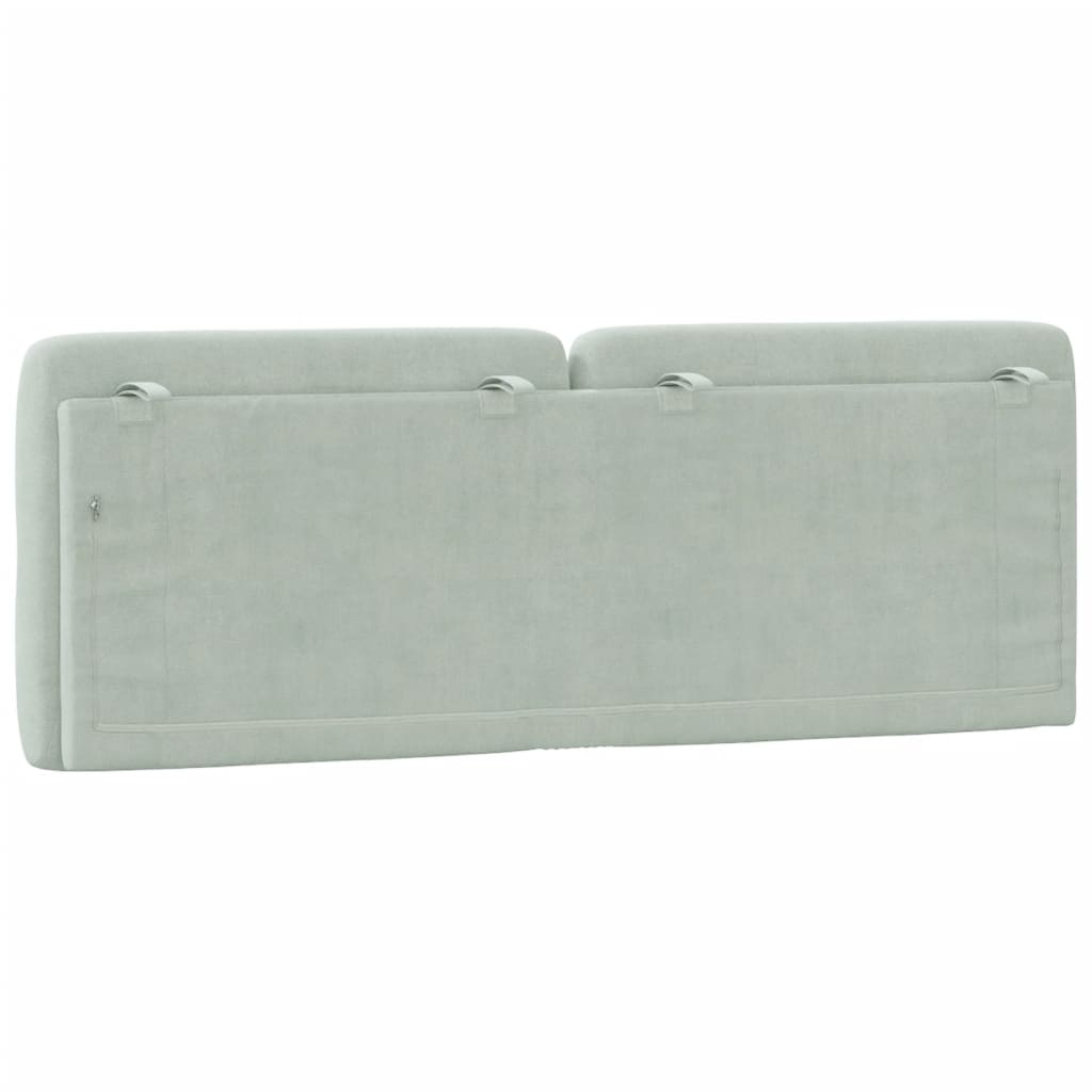 Cuscino Testiera Grigio Chiaro 137 cm in Velluto