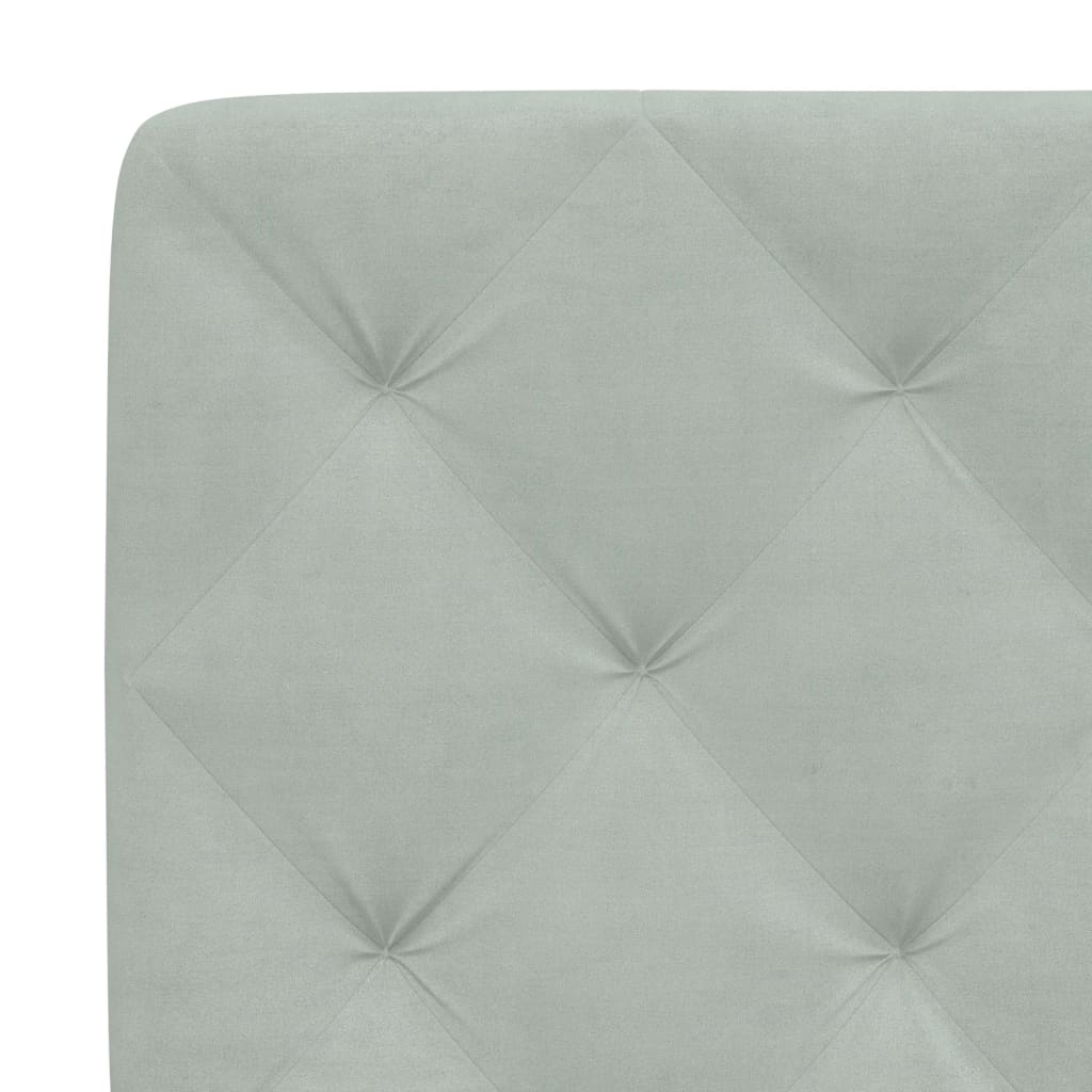 Cuscino Testiera Grigio Chiaro 137 cm in Velluto