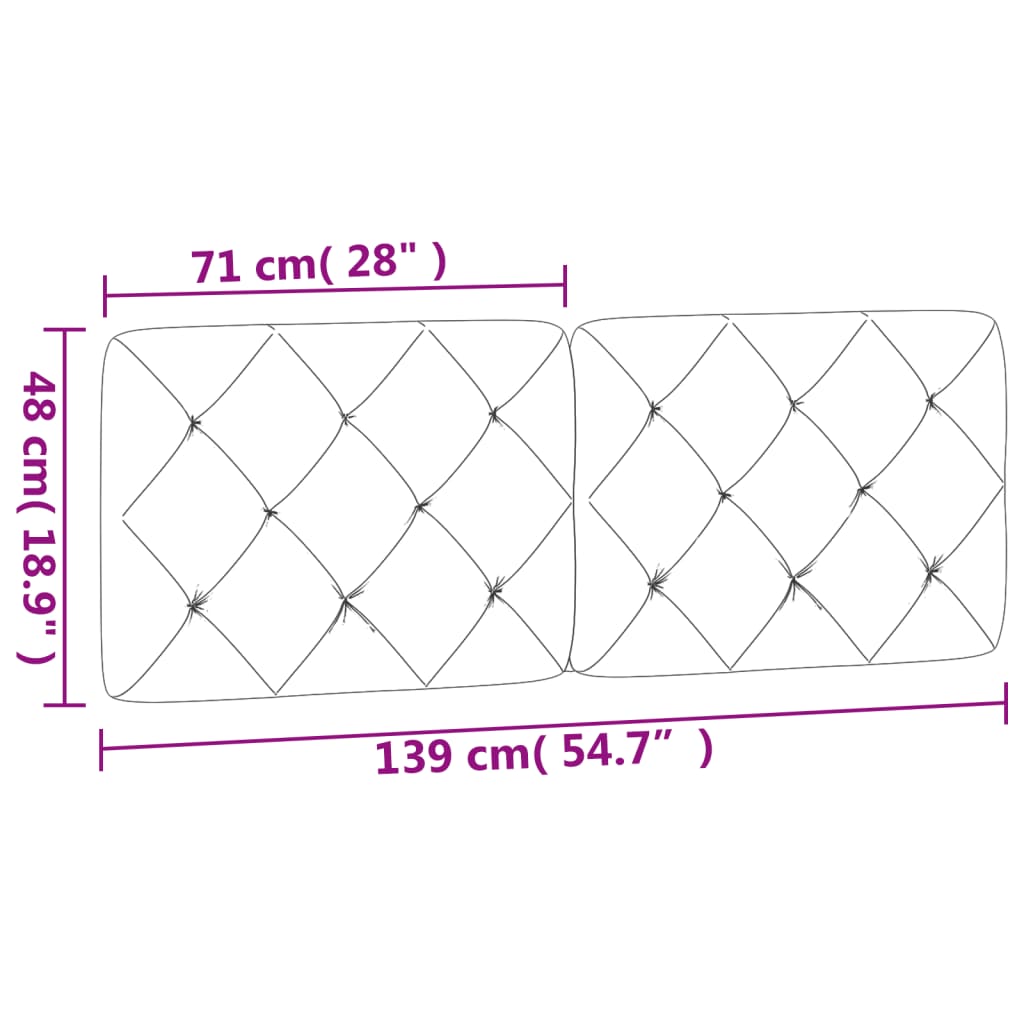 Cuscino Testiera Grigio Chiaro 137 cm in Velluto | homemem39