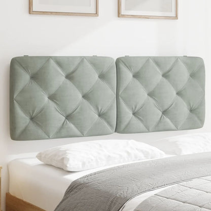 Cuscino Testiera Grigio Chiaro 137 cm in Velluto