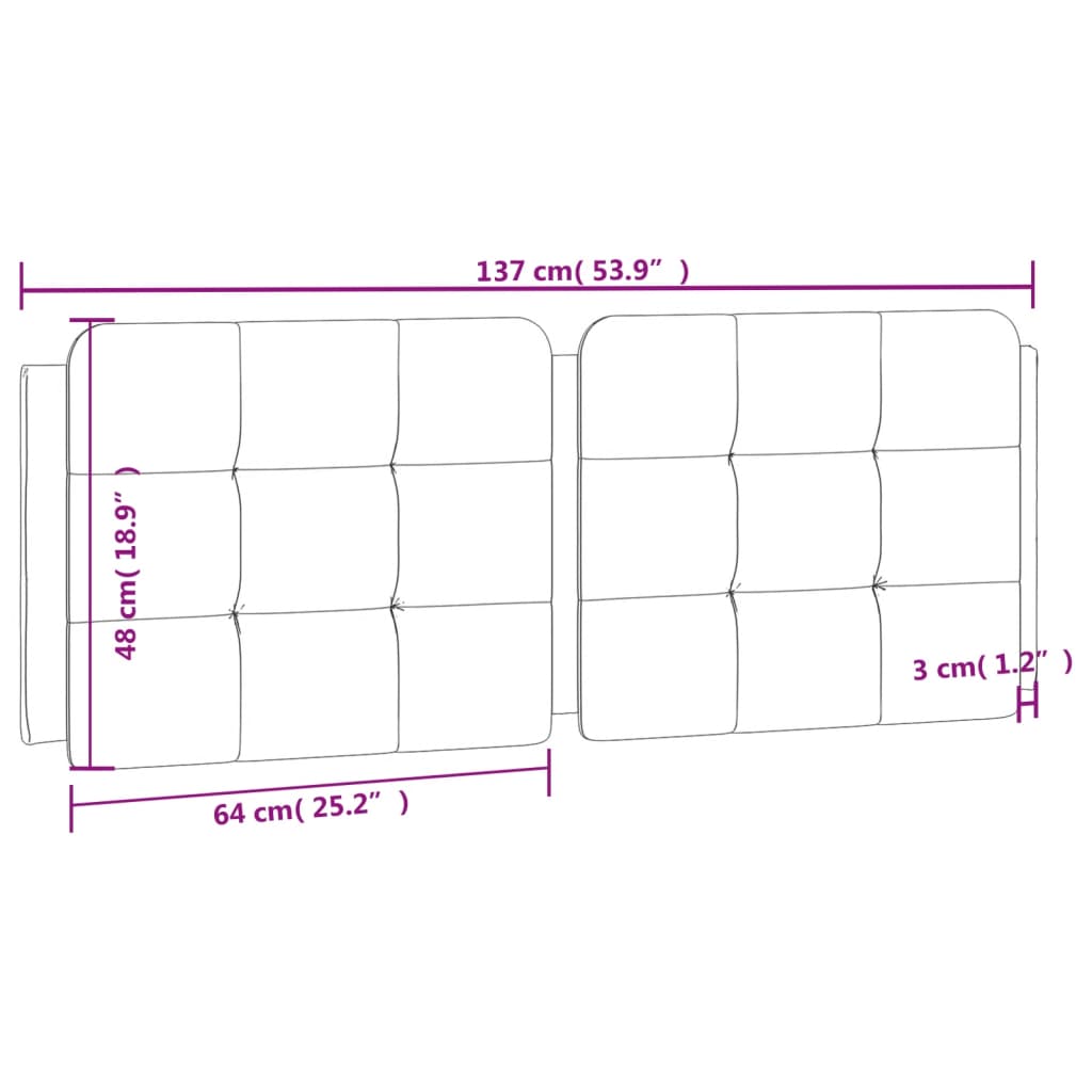 Cuscino Testiera Zadar Bianco 137 cm in Similpelle | homemem39