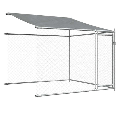 Gabbia Cani con Tetto e Porte Grigia 10x2x2 m Acciaio Zincato | homemem39