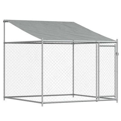 Gabbia Cani con Tetto e Porte Grigia 10x2x2 m Acciaio Zincato | homemem39