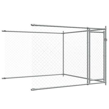 Gabbia per Cani con Porte Grigia 4x2x1,5 m in Acciaio Zincato | homemem39