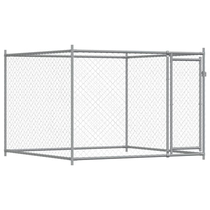 Gabbia per Cani con Porte Grigia 8x2x1,5 m in Acciaio Zincato | homemem39