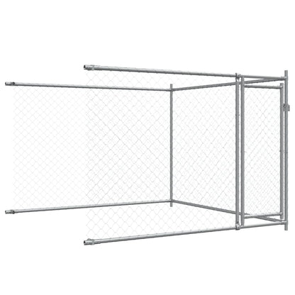 Gabbia per Cani con Porte Grigia 8x2x1,5 m in Acciaio Zincato | homemem39