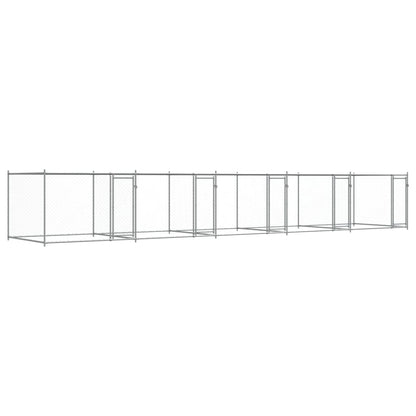 Gabbia per Cani con Porte Grigia 10x2x1,5 m in Acciaio Zincato | homemem39