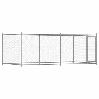 Gabbia per Cani con Porta Grigia 4x2x1,5 m in Acciaio Zincato | homemem39
